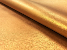 Load image into Gallery viewer, Designer Copper Metallic Faux Leather Upholstery Fabric