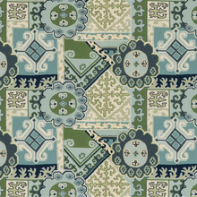 Load image into Gallery viewer, Lee Jofa Batangas Print Fabric / Aqua/Leaf