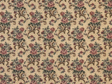 Load image into Gallery viewer, Heavy Duty Victorian Floral Tapestry Plum Purple Pink Forest Green Mustard Gold Sand Beige Upholstery Fabric