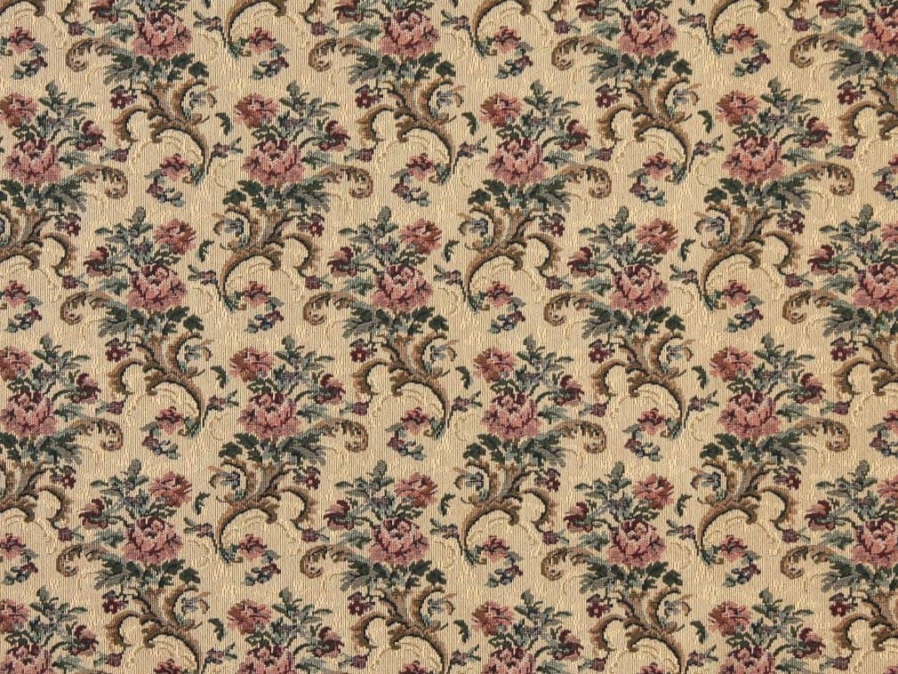 Heavy Duty Victorian Floral Tapestry Plum Purple Pink Forest Green Mustard Gold Sand Beige Upholstery Fabric