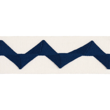 Load image into Gallery viewer, Schumacher Lazare Appliqué Tape Trim 82241 / Navy On Ivory