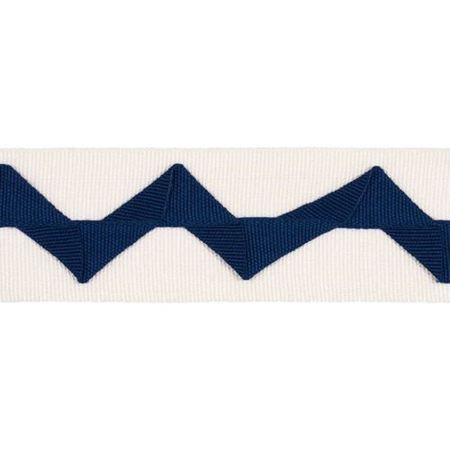 Schumacher Lazare Appliqué Tape Trim 82241 / Navy On Ivory