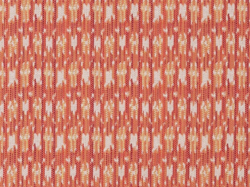 Heavy Duty Cream Orange Coral Abstract Geometric Upholstery Drapery Fabric