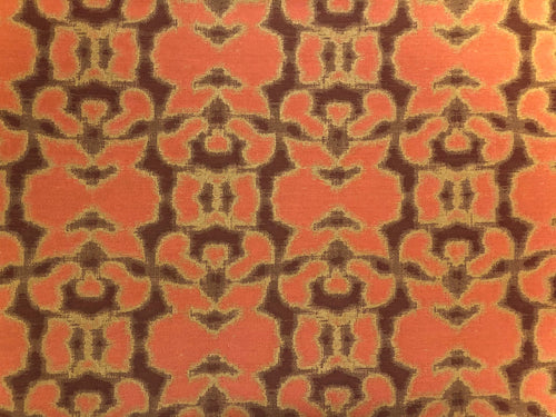Donghia Higgins Burnt Orange Gold Brown Abstract Textured Water Resistant Upholstery Fabric