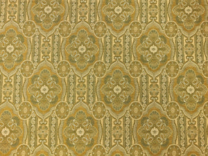 Kravet Yellow Gold Sage Green Brocade Damask Upholstery Drapery Fabric