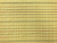 Load image into Gallery viewer, Designer Woven Water &amp; Stain Resistant Beige Rusty Red Black Ivory Stripe Plaid Check Geometric Upholstery Drapery Fabric