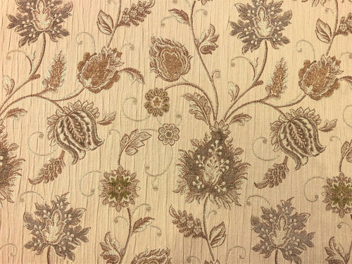 Kravet Design Pale Gold Beige Taupe Floral Jacobean Botanical Upholstery Drapery Fabric