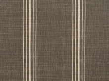 Load image into Gallery viewer, Crypton Water &amp; Stain Resistant Nautical Stripe Dark Greige Light Cream Upholstery Fabric