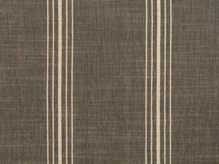 Crypton Water & Stain Resistant Nautical Stripe Dark Greige Light Cream Upholstery Fabric