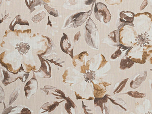 Blush Mocha Brown Cream Floral Upholstery Drapery Fabric
