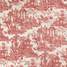 Load image into Gallery viewer, Lee Jofa Pagoda Toile Fabric / Garnet