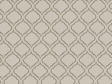 Load image into Gallery viewer, Silver Grey French Blue Trellis Diamond Upholstery Drapery Fabric