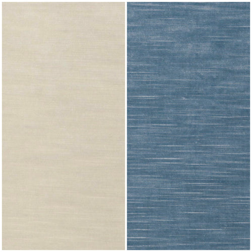 Heavy Duty Off White French Blue Velvet Upholstery Fabric FB