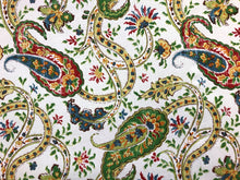 Load image into Gallery viewer, Richloom White Red Blue Green Orange Bohemian Cotton Paisley Drapery Upholstery Fabric