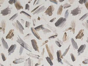 Ivory Charcoal Grey Brown Dark Teal Abstract Upholstery Drapery Fabric