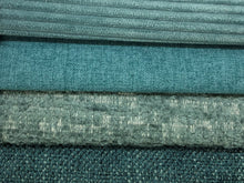 Load image into Gallery viewer, Crypton Water &amp; Stain Resistant MCM Mid Century Modern Stripe Chenille Tweed Aqua Blue Teal Upholstery Fabric RMC-WCII