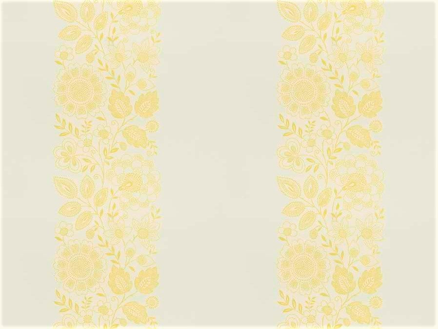 Iris Apfel Cream Yellow Embroidered Floral Botanical Upholstery Drapery Fabric