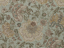Load image into Gallery viewer, Seafoam Green Brown Teal Floral Upholstery Drapery Fabric