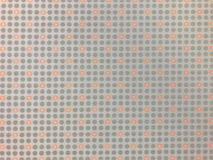 Designer Grey Orange Geometric Small Scale Abstract Upholstery Fabric