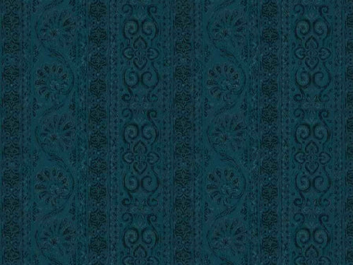 Silk Blend Teal Blue Damask Upholstery Drapery Fabric