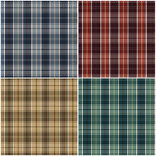 Load image into Gallery viewer, Stain Resistant Navy Blue Wine Red Beige Teal Green Cream Tartan Plaid Upholstery Drapery Fabric