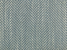 Load image into Gallery viewer, Castel Maison Quito Aqua Blue Beige Woven Small Scale Herringbone Geometric Upholstery Fabric