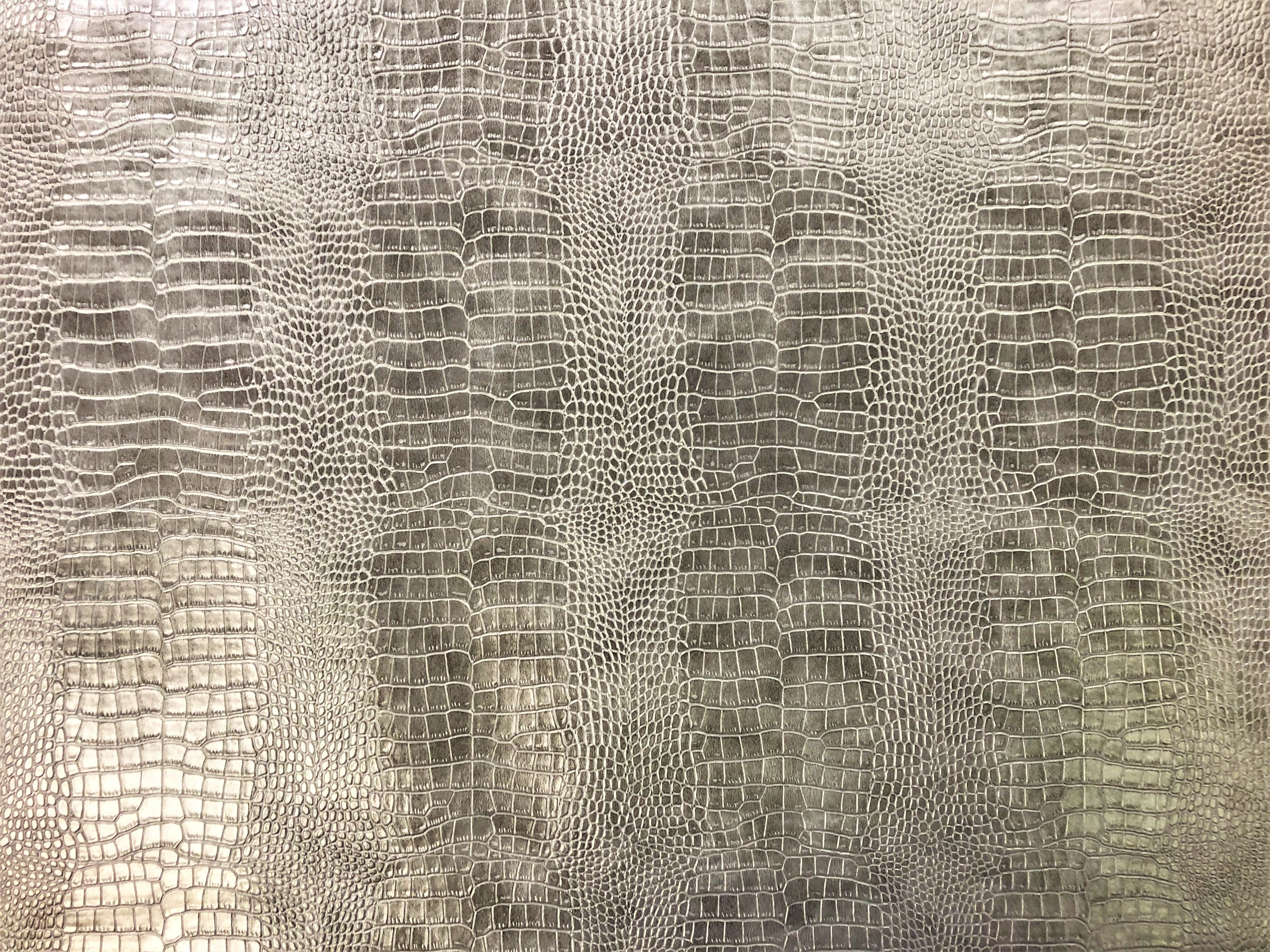 Gray Alligator Faux Leather Vinyl | Fabric Bistro | Columbia