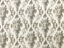 Load image into Gallery viewer, Designer Indoor Outdoor Water &amp; Stain Resistant Beige Taupe Ivory Ikat Ethnic Upholstery Drapery Fabric