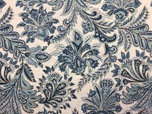 Load image into Gallery viewer, Clarence House Cassandra Linen Blue White Jacobean Floral Drapery Upholstery Fabric
