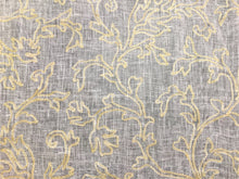 Load image into Gallery viewer, Sheer Embroidered Bisque Ivory Beige Floral Botanical Linen Drapery Fabric