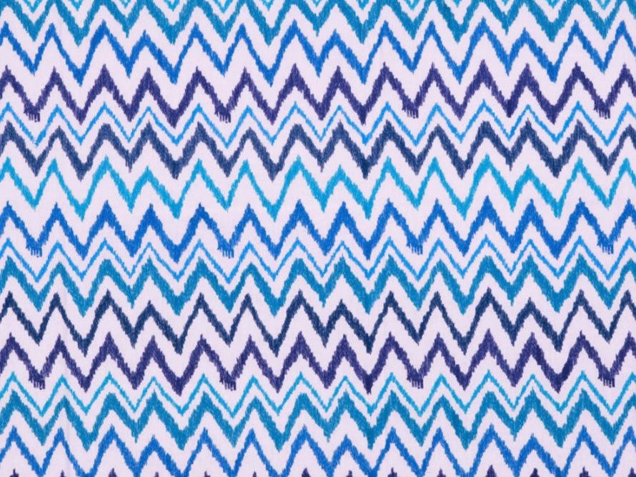 2 Yds Min Lilly Pulitzer Chev On It Worth Blue Chevron Zig Zag Navy Blue Indigo Teal White Embroidered Drapery Fabric