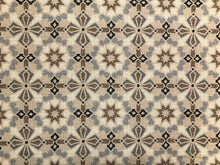Load image into Gallery viewer, Lewis &amp; Wood Conway Birch Linen Blend Mosaic Medallion Gray Brown Steel Blue Beige Geometric Moroccan Water &amp; Stain Resistant Upholstery Drapery Fabric