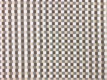 Load image into Gallery viewer, Designer Indoor Outdoor Water &amp; Stain Resistant Small Check Geometric Beige Grey White Taupe Upholstery Drapery Fabric