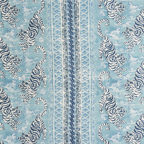 Lee Jofa Bongol Print Fabric / Sky