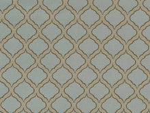 Load image into Gallery viewer, Seafoam Blue Brown Olive Trellis Diamond Upholstery Drapery Fabric