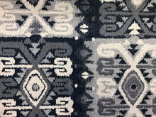Load image into Gallery viewer, Robert Allen Sossano Batik Blue Navy Gray Kilim Ethnic Ikat Tribal Water &amp; Stain Resistant Southwestern American Indian Upholstery Fabric