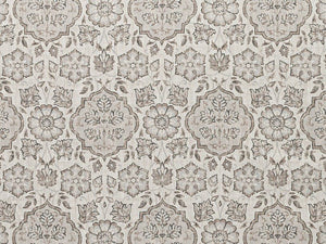 Cream Grey Charcoal Floral Moorish Medallion Upholstery Drapery Fabric