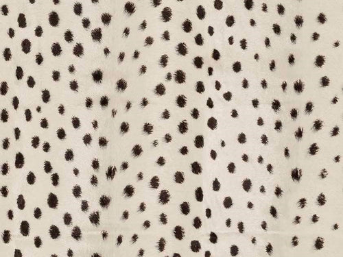 Cream Black Animal Pattern Cheetah Faux Fur Upholstery Fabric