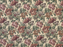 Load image into Gallery viewer, Heavy Duty Victorian Floral Tapestry Beige Peach Red Pink Burgundy Green Upholstery Fabric