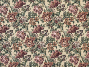 Heavy Duty Victorian Floral Tapestry Beige Peach Red Pink Burgundy Green Upholstery Fabric
