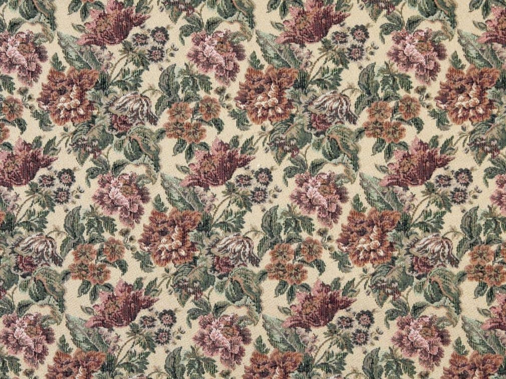 Heavy Duty Victorian Floral Tapestry Beige Peach Red Pink Burgundy Green Upholstery Fabric