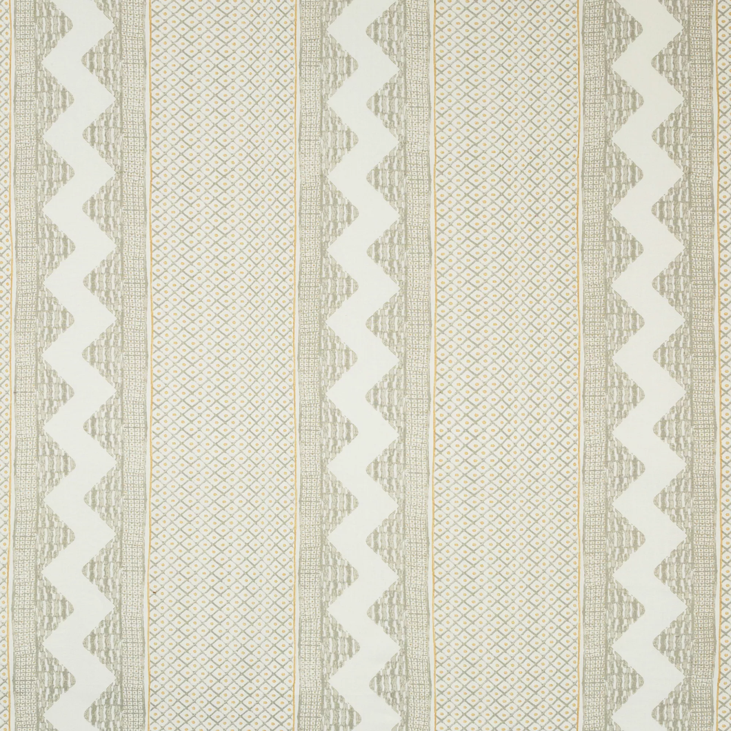 Lee Jofa Whitaker Print Fabric / Grey/Sand