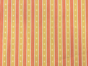 Kravet Mustard Gold Coral Embroidered Small Scale Floral Stripe Upholstery Drapery Fabric