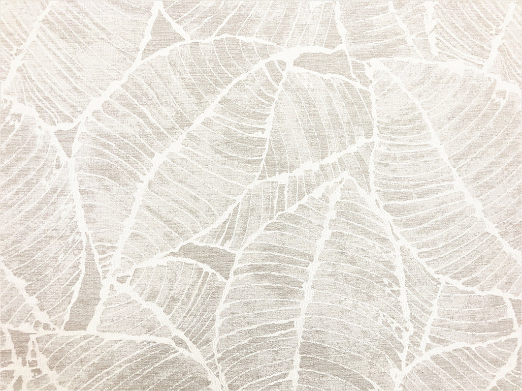 1.5 Yard Water & Stain Resistant Beige Taupe Cream Botanical Chenille Abstract Upholstery Drapery Fabric