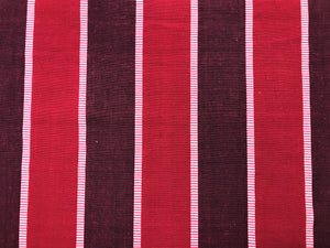 Traditional Ticking Fabric - Black, Beige and Salmon Pink Narrow Stripe