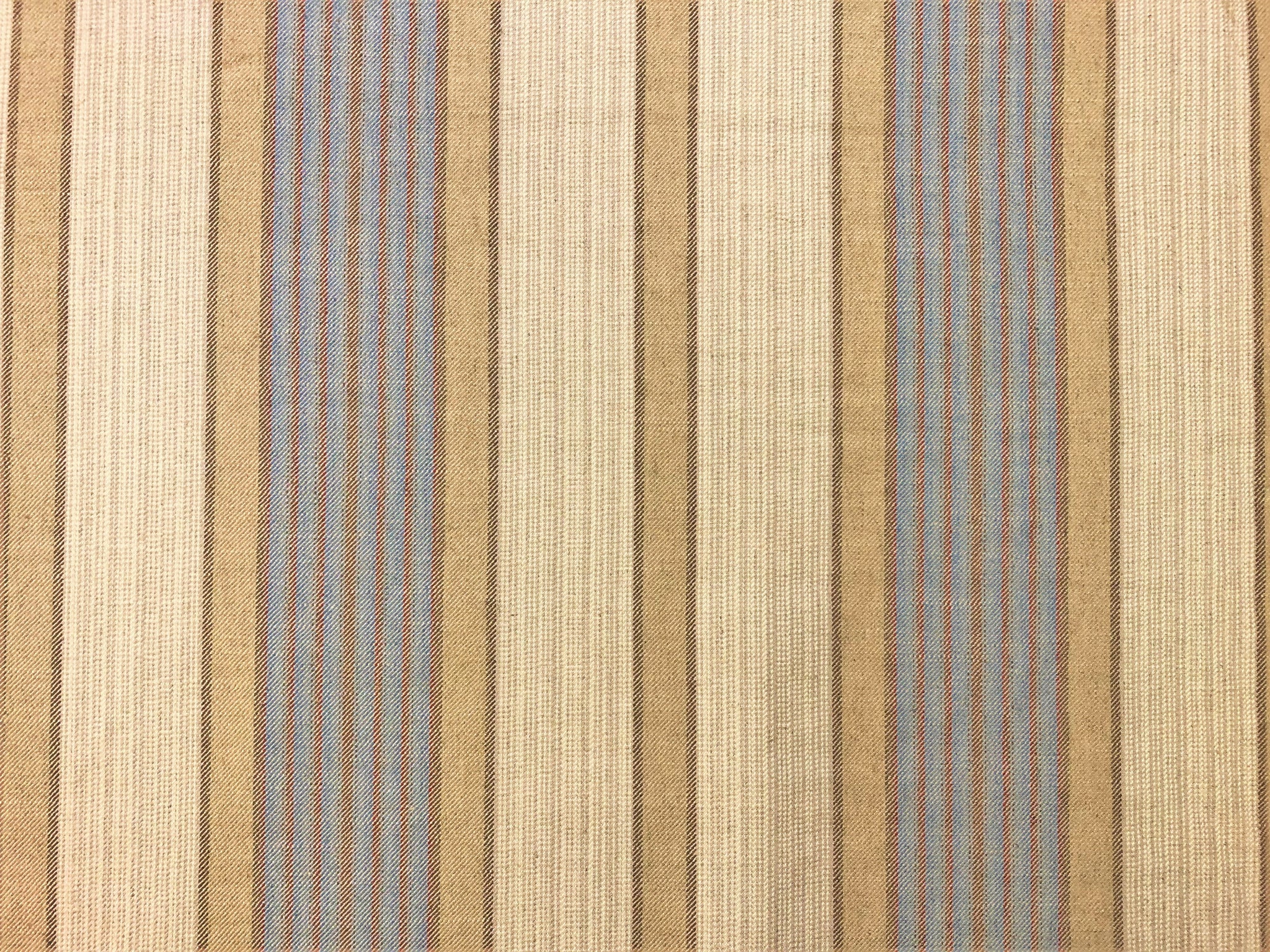 Beige/Gold Sparkle Loosely Woven Stripe Drapery Fabric, Fabric By the Yard