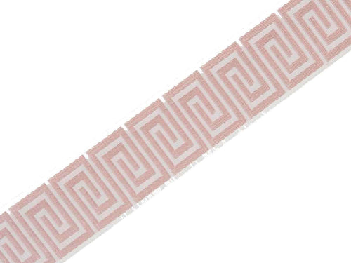 Off White Blush Pink Greek Key Geometric Tape Trim