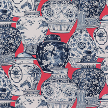 Load image into Gallery viewer, Lee Jofa Pandan Print Fabric / Chili/Blue