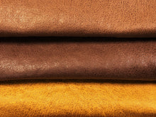 Load image into Gallery viewer, Heavy Duty Saddle Brown Rose Mustard Yellow Soft Faux Buffalo Leather Upholstery Vinyl