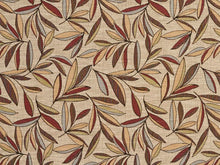 Load image into Gallery viewer, Heavy Duty Abstract Leaf Tapestry Brown Rusty Red Cream Blue Green Beige Upholstery Fabric